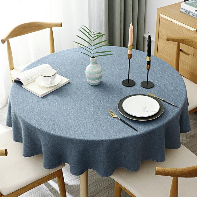 Large Round Tablecloth Solid Color Cotton And Linen Dining Table Table Cloth 220cm