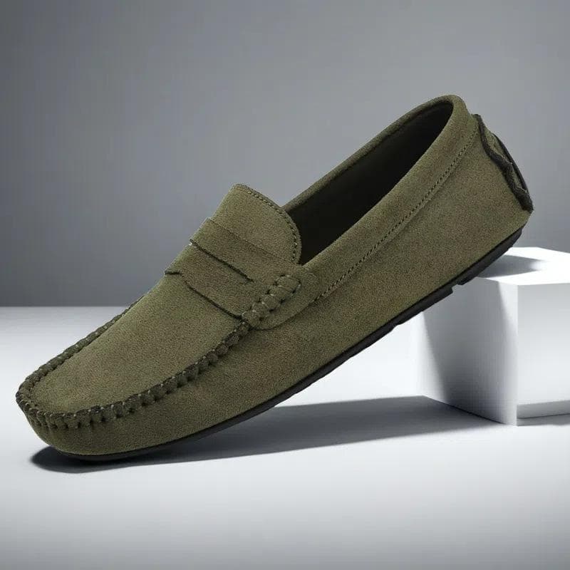 Designer Leather Casual Shoes for Men High Quality Fashion Comfortable Mens Loafers Flats Big Size Driving Shoes 45 green