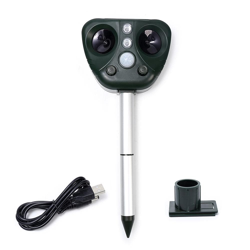 Outdoor Waterproof Solar Powered Pest Rejector Garden Farm Mouse Mole Pest Rodent Repellent Device green