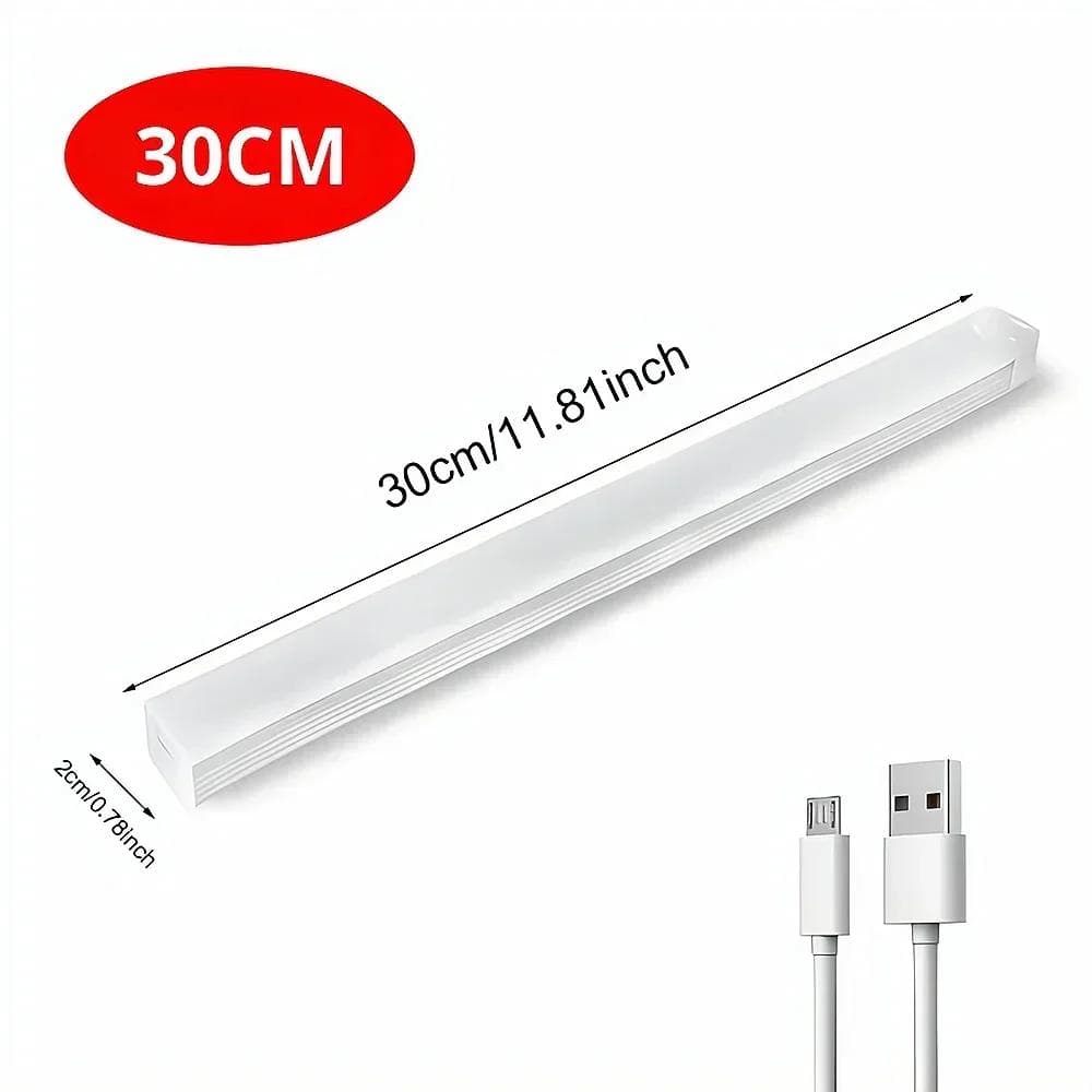 Motion Sensor Night Lights Wireless LED Lamp USB Rechargeable Magnetic For Wardrobe Room Closet Kitchen Aisle Tube Detector Bulb 30cm cool white