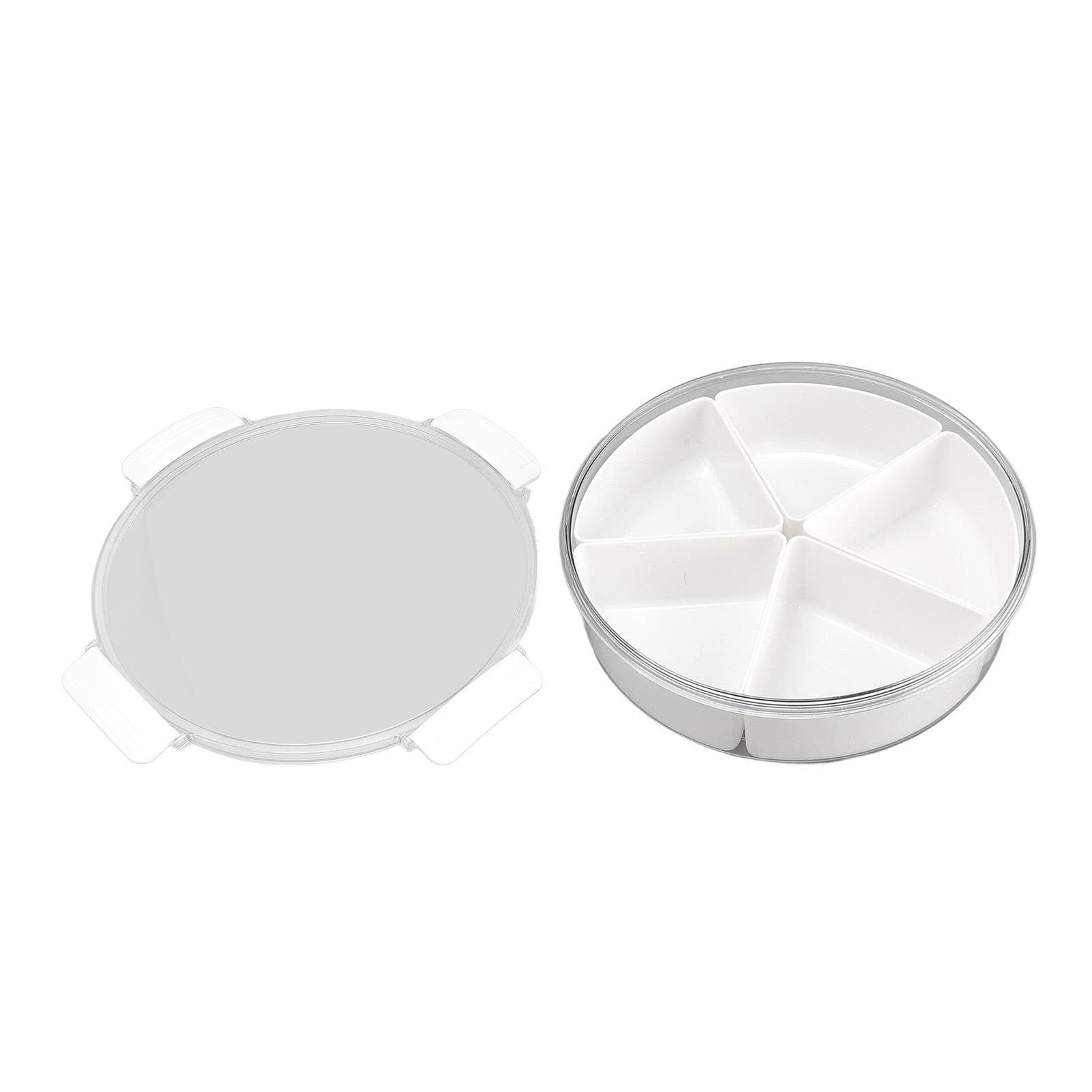 Sensory Bin with Lid Removable Storage Inserts 5 Grids Multifunctional White Sensory Bins for