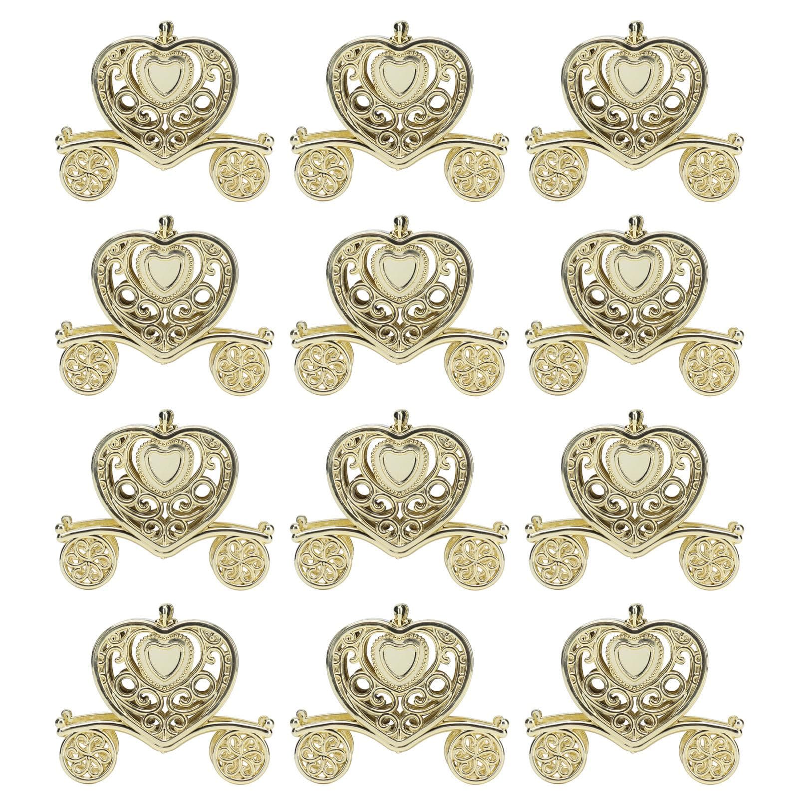 12PCS Wedding Candy Box Plastic Romantic Heart Shaped Valentines Day Gift Box for Birthday L(for 6.5-9kg) gold