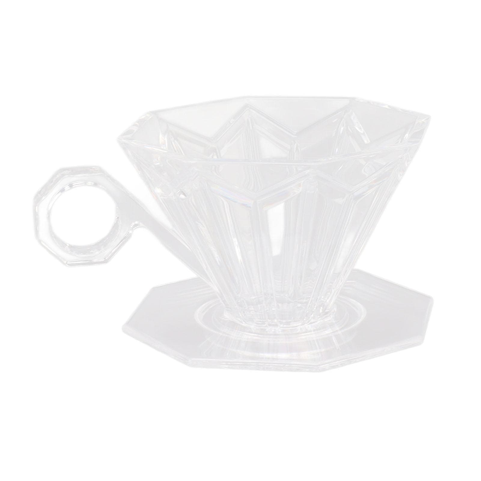 Pour Over Coffee Dripper Resin Hand Drip Coffee Brewing Filter Cone Cup with Ergonomic Handle for L(for 6.5-9kg) transparent
