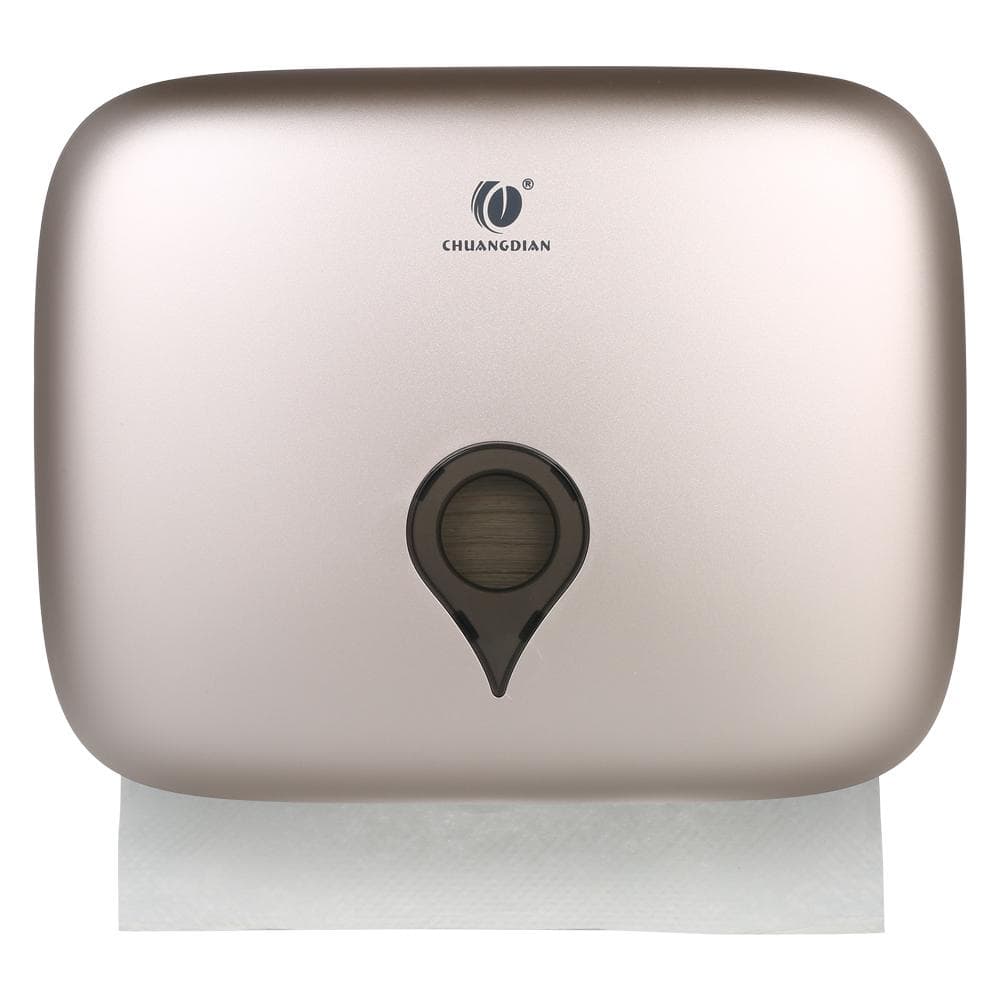 CHUANGDIAN Wall Mounted C-fold Hand Towel Dispenser Waterproof Toilet Paper Tissue Dispenser Holder gold/champagne