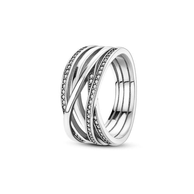 Fashion Engagement Finger Ring 925 Silver Women Stackable Rings Anniversary Gift Sparking Pave Zircon 6