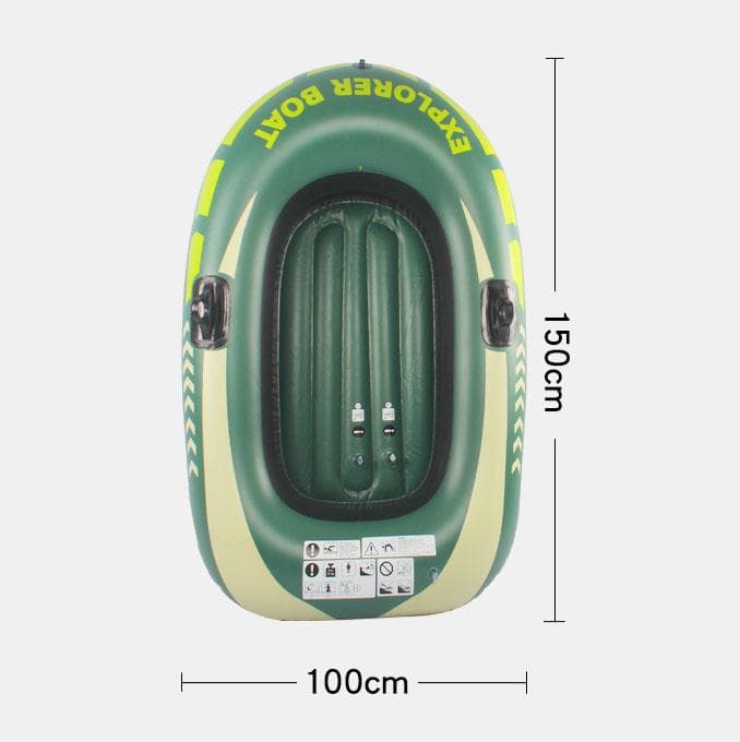Inflatable Boat Thickened Fishing Boat Double Electric Kayak Inflatable Boat Wooden Boat 1/2 Person Rafting Boat Assault Boat S green
