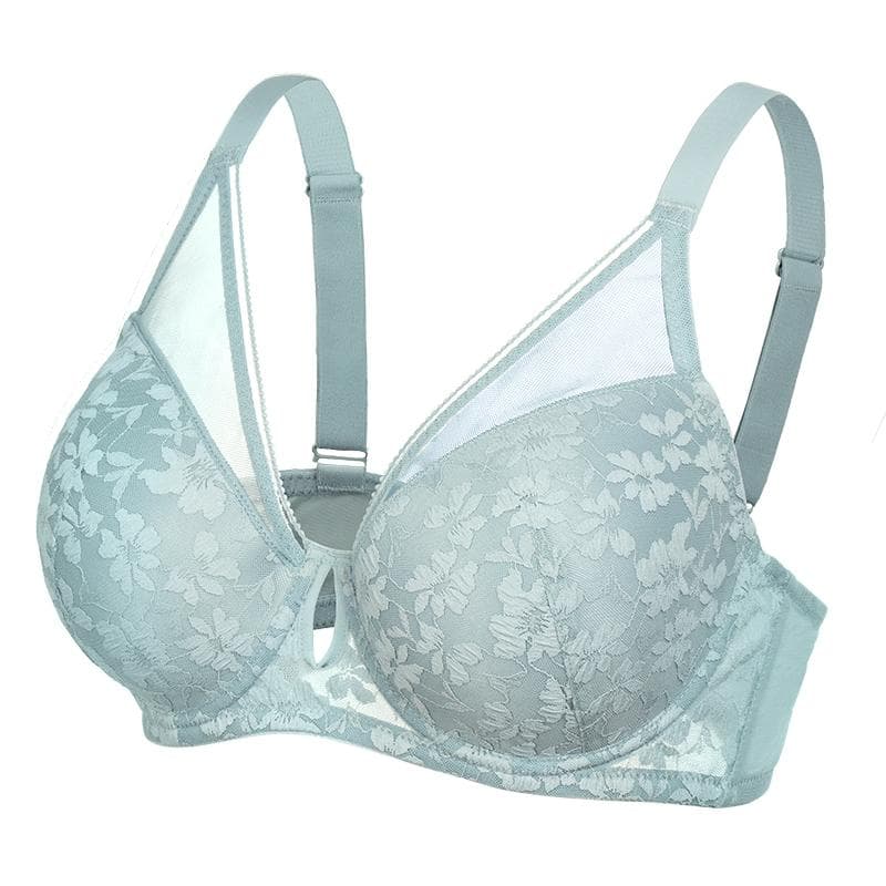 Plus Size Underwear Push Up Underwire Bra Seamless Lace Bras Sexy Brassiere for Women 34B-44DD 42DD green