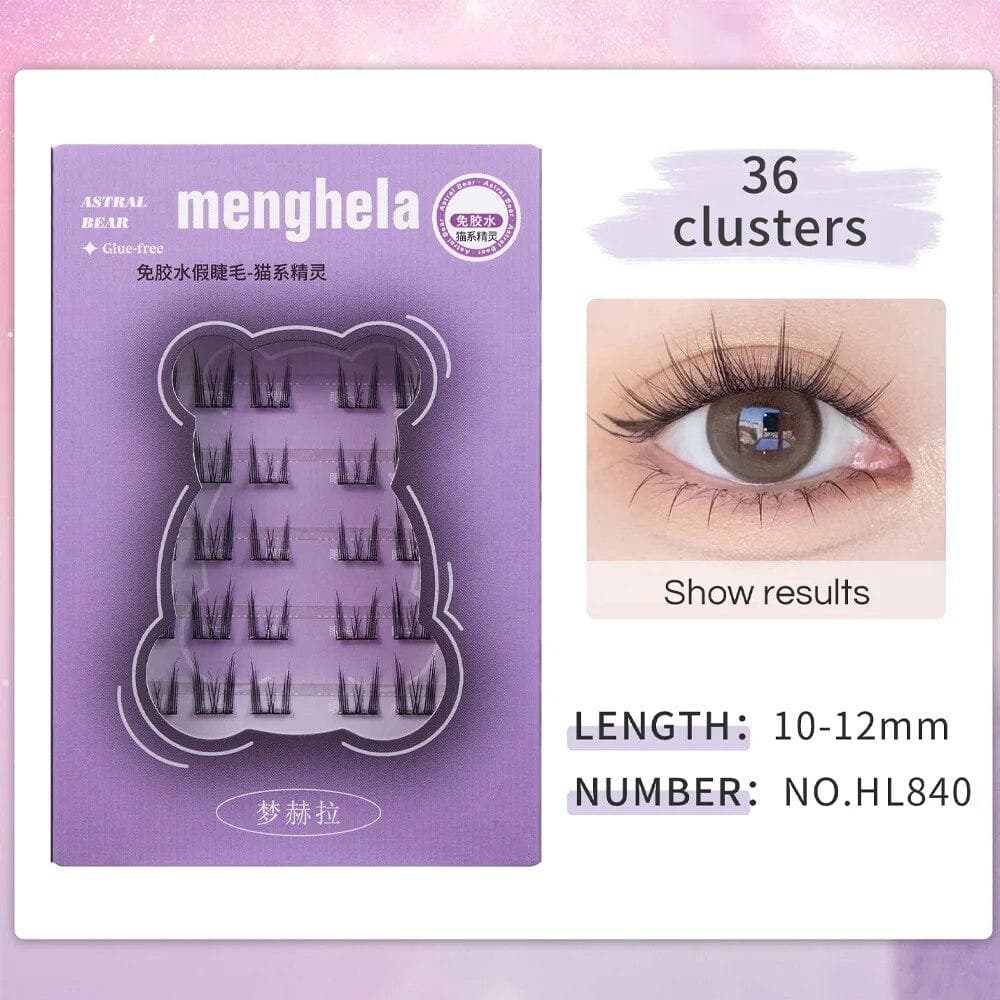 Fairy Glue-free False Eyelashes Segmented Thin Stems Natural Lashes For Eyelash Extension Eye Makeup 10-12mm