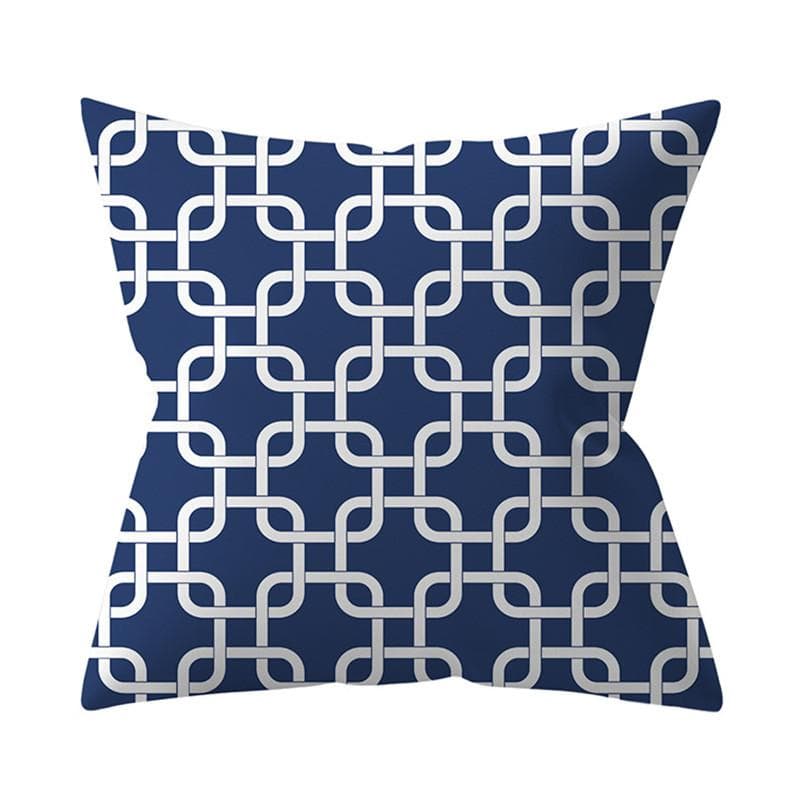 Navy Blue Mandala Nordic Geometric Pillowcase 45x45 Cushion Cover Decorative Pillow Sofa Cushion Home Decor Polyester 40x40cm