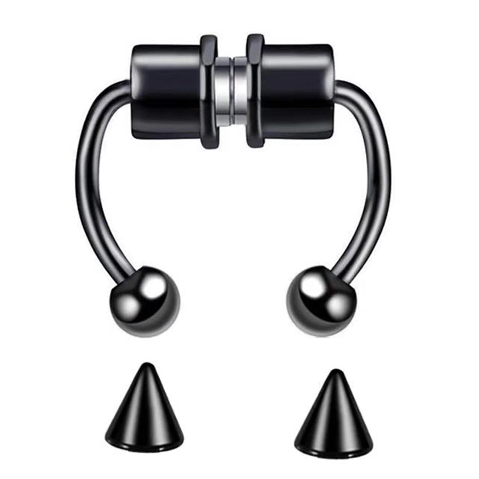 1PCS Stainless Steel Nose Rings Nose Hoop Nose Piercing Body Jewelry for Woman Man black