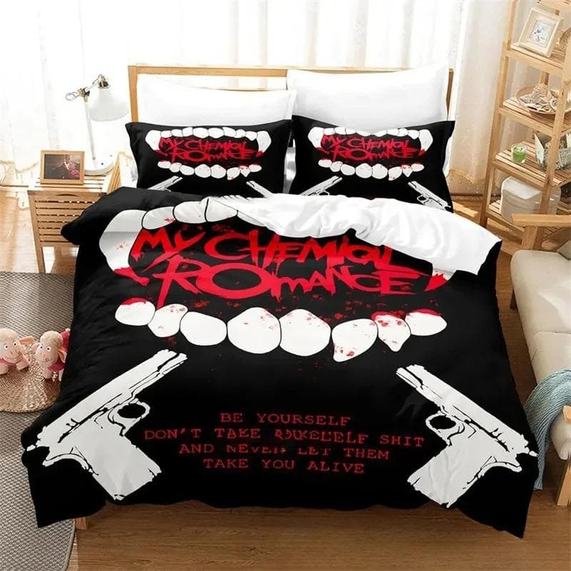 3D Printed My Chemical Romance Bedding Sets exquisite bed supplies set duvet cover bed comforter set luxury birthday gift EU Single 135x200cm