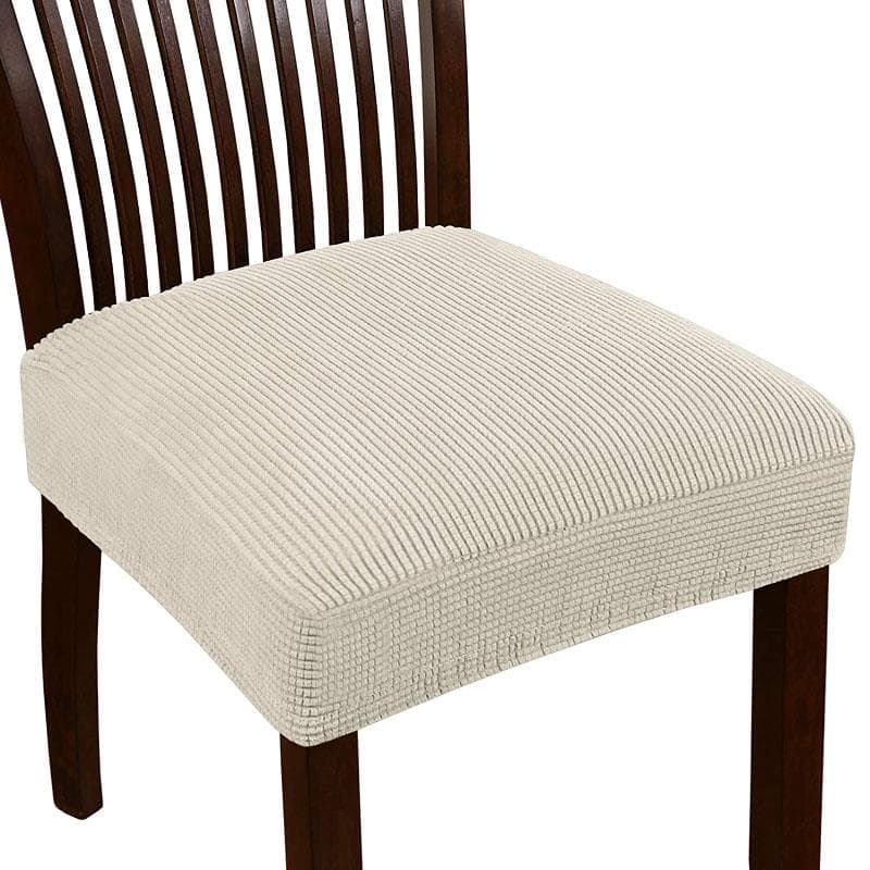 Stretch Jacquard Chair Seat Covers Chair Covers Slipcovers Removable Washable Chair Seat Cushion Slipcovers for Dining Room beige