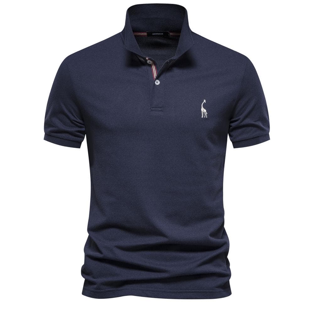 AIOPESON Brand Men's Original Polo Shirts Cotton Polo Shirts for Men Short Sleeve High Quantity Polo Men New Summer Clothing XL 90-100kg Dark blue