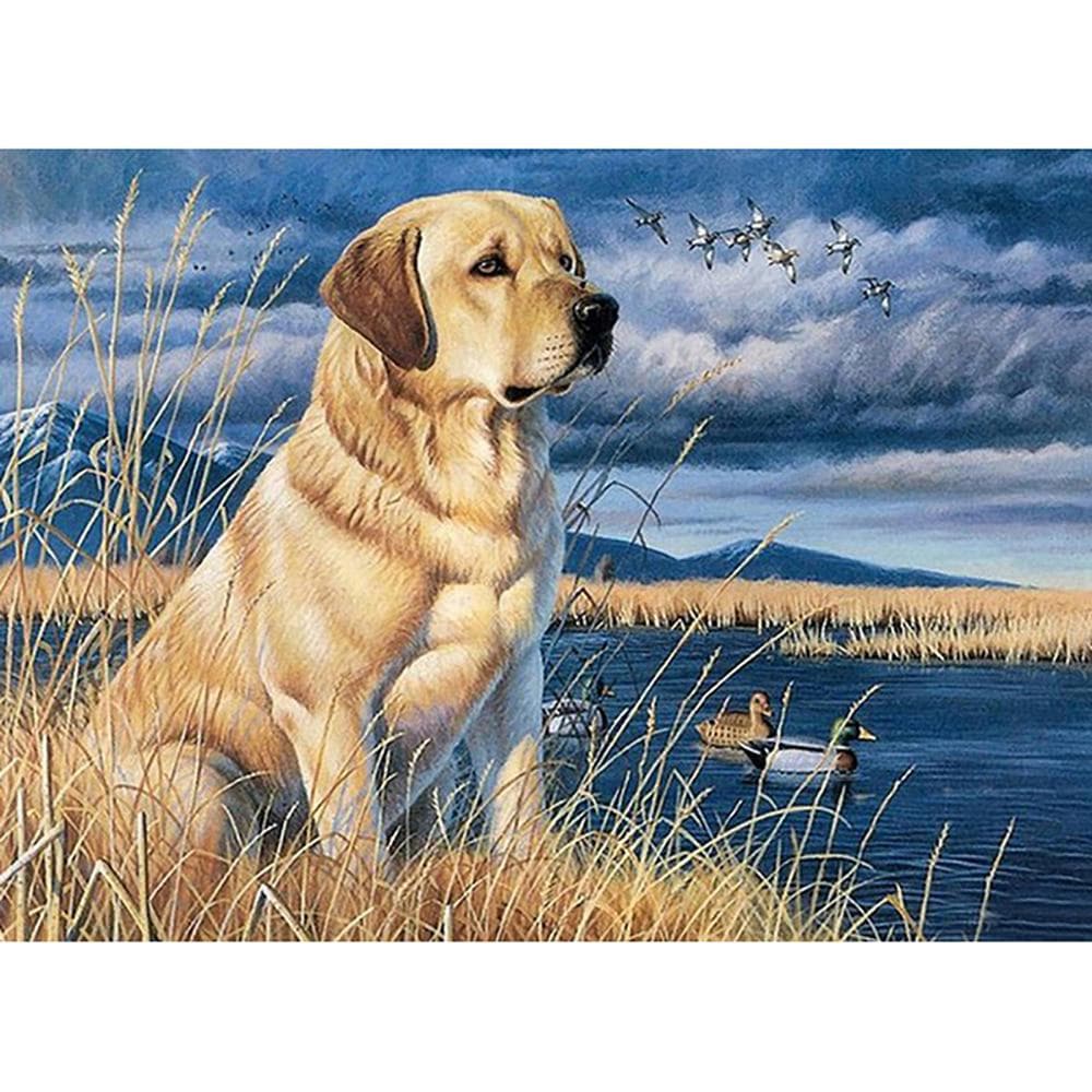 5D DIY Diamond Painting Lonely Dog Embroidery Cross Stitch Rhinestone Mosaic Home Decor 20X30CM