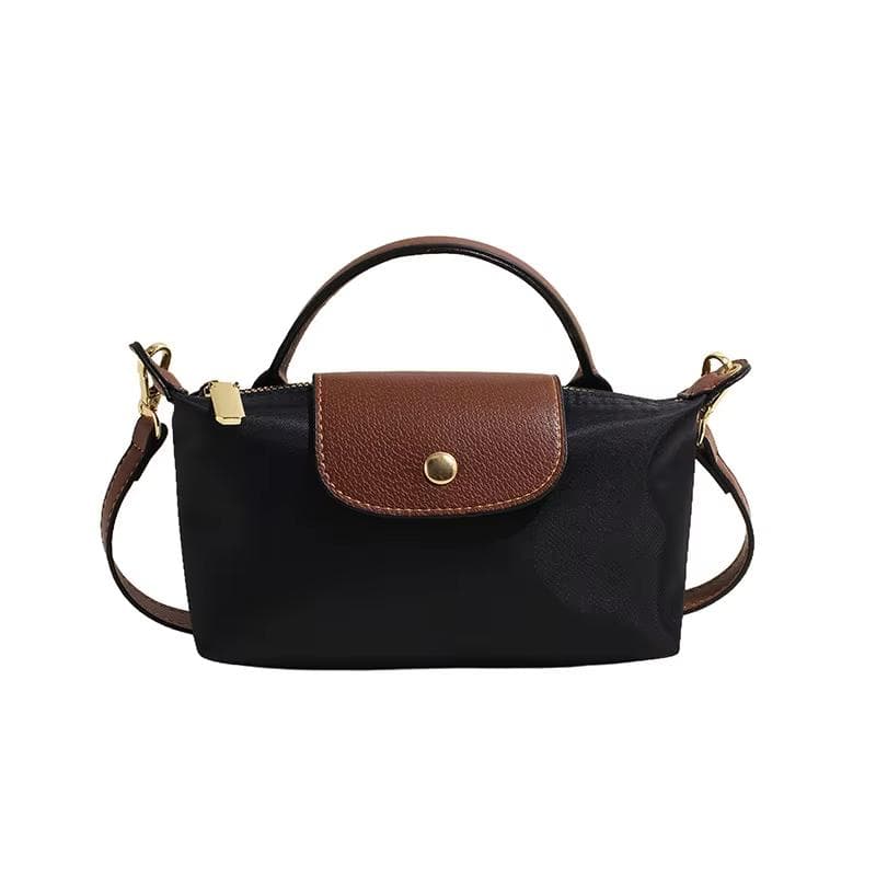 2025 Mini Dumpling Handbag for Women Nylon Fabric Fashionable Shoulder Crossbody Mobile Phone Bag for Ladies black