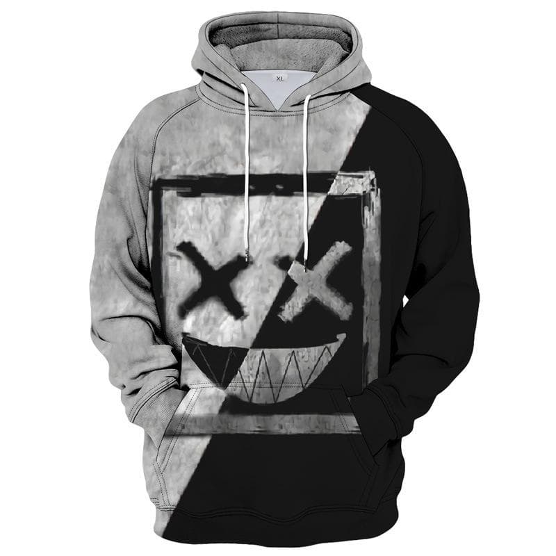 2023 Color Block Funny Smiling 3D Print Boys Casual Pullover Hooded Long Sleeve Sweatshirt For Spring Fall Kids Tops Outdoor 100