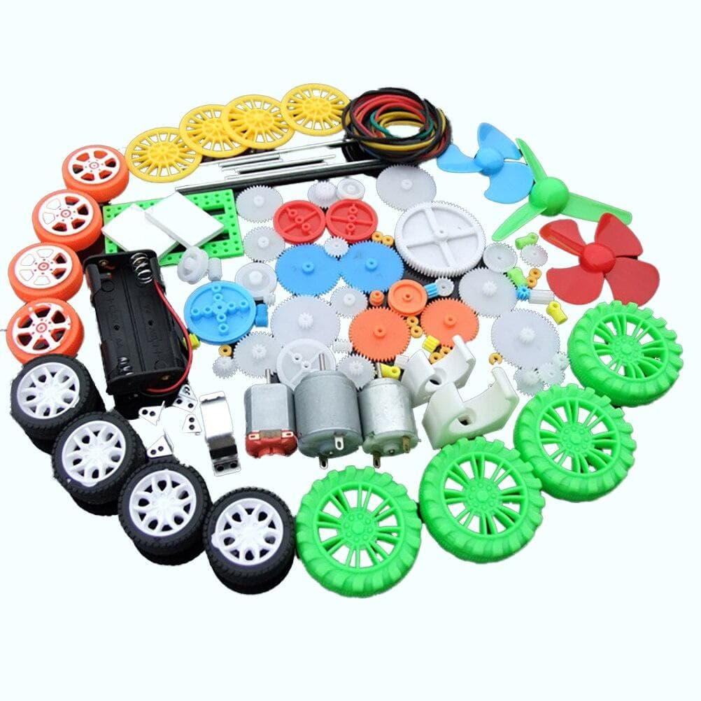 112Pcs DC Motor Kit Electric Mini Motor with Plastic Gears Motor Mounting Bracket Shaft Propeller for DIY Science Projects 112Pcs a lot