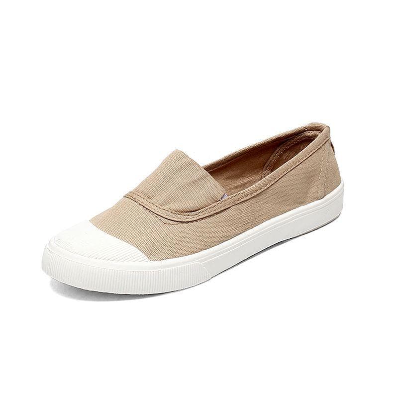 Canvas Shoes Fashionable Flat Bottom Cloth Shoes Soft and Comfortable Adult Shoes 40 khaki