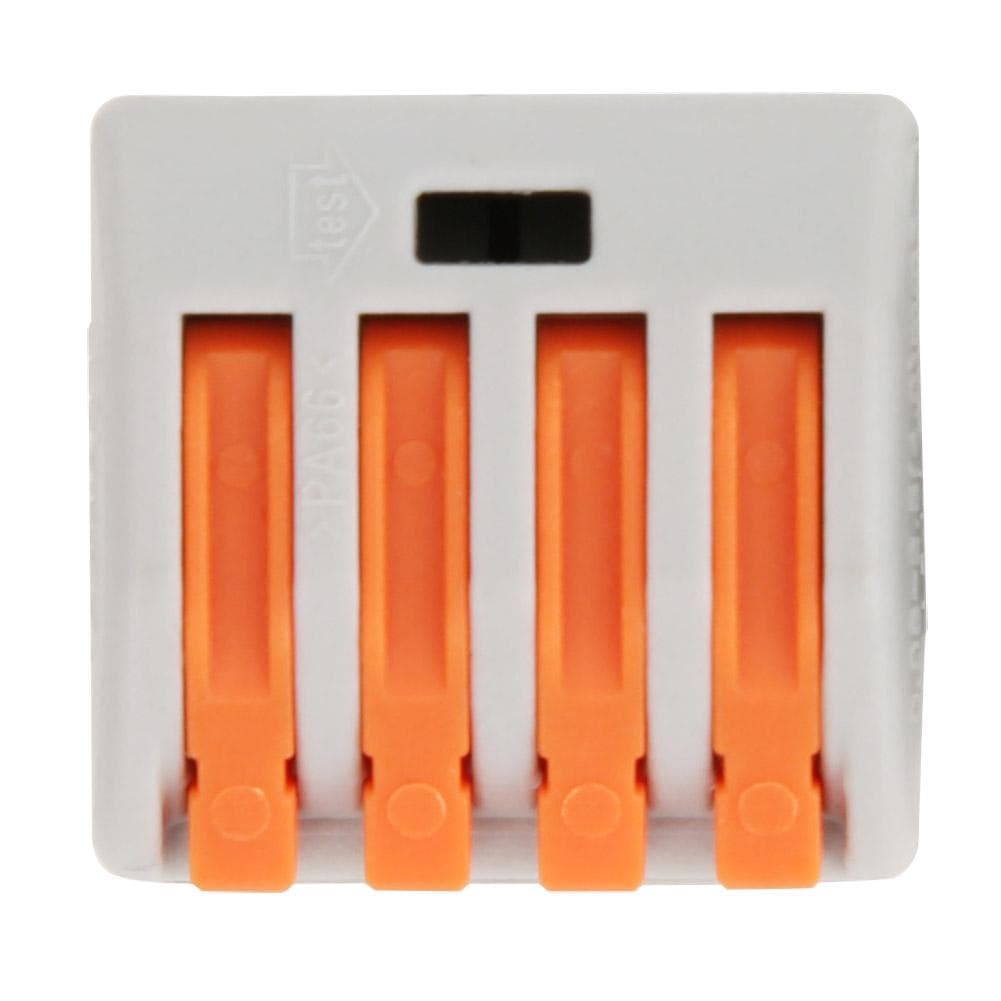 12 Pcs PCT214 Connector Spring Terminal Block 4 Way Cable Connector