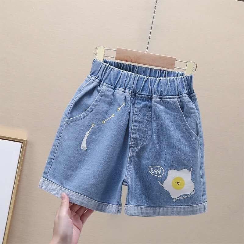 Summer Kids Short Denim Shorts for Girls Fashion Girl Short Princess Jeans Children Pants Girls Shorts Flower Girls Clothing 140cm