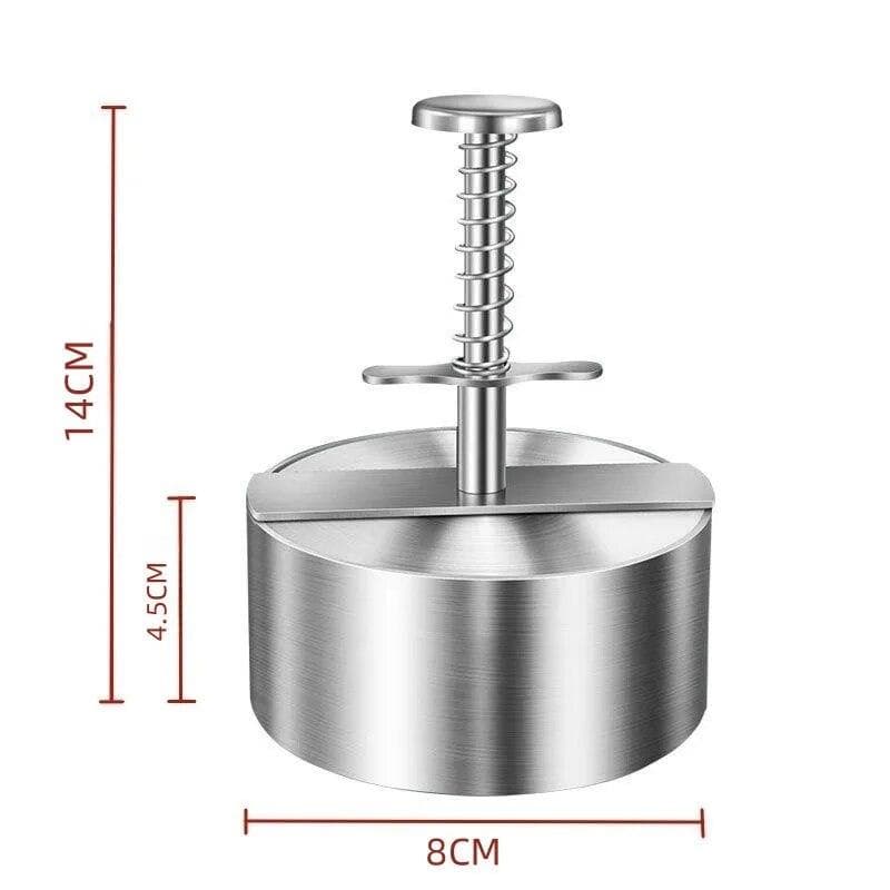 Hamburger Patty Maker Press 304 Stainless Steel Non-Stick Round Manual Rice Ball Mold Thickness Adjusted Kitchen Beef