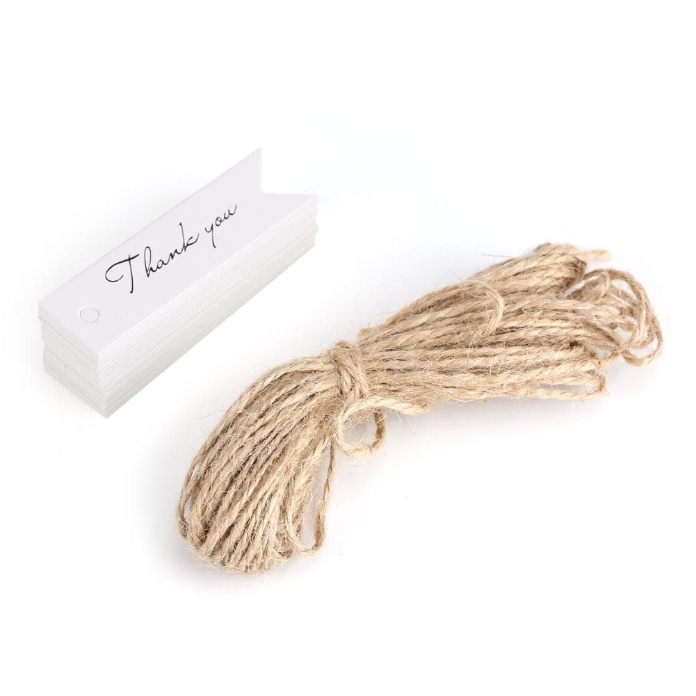 100pcs/lot Kraft Paper Hang Tag Gift Label Tag Thankful Message Card (White) White