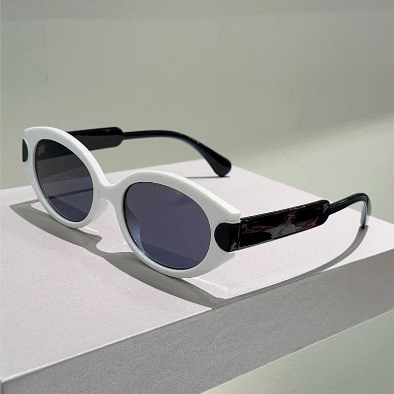 Vintage Cat Eye Sunglasses Women Men Luxury Designer Punk Hip Hop Double Color UV400 Sun Glasses