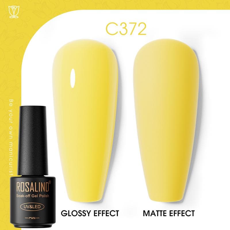 ROSALIND Nail Gel Polish Semi Permanent Varnish Hybrid UV Gel Polish Soak Off Nail Art Gel Top Base Coat Matt Top For Manicure Nail Art RA-C372