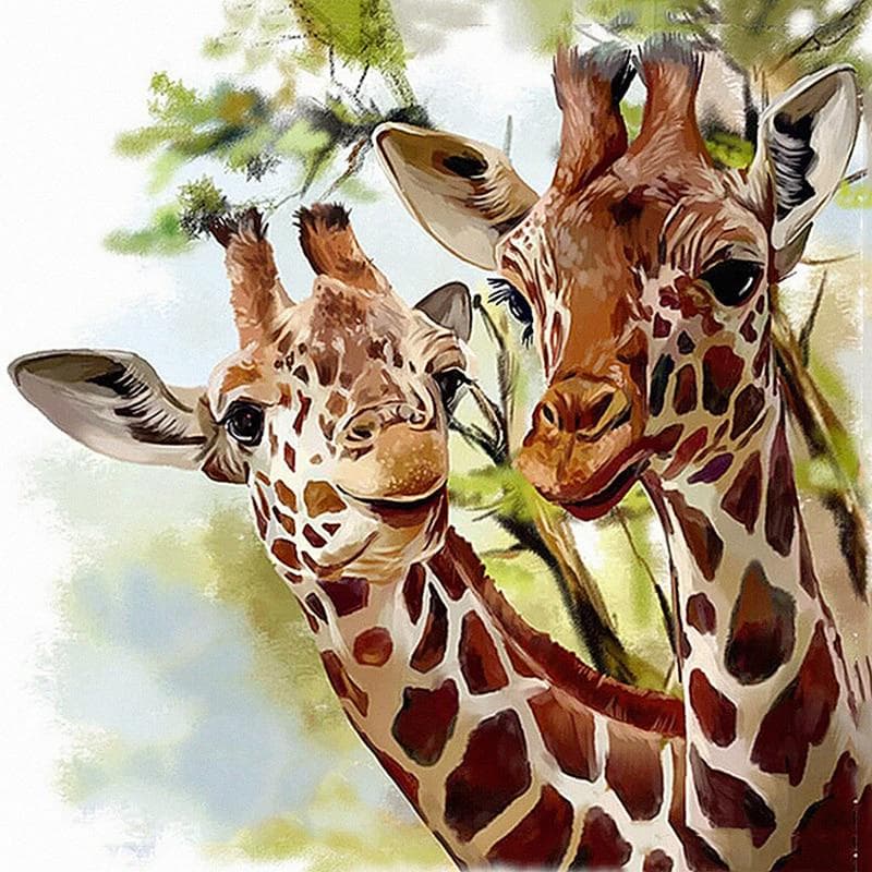 Diamond Painting Needlework Painting Oil Painting Giraffe Diamond Embroidery Patterns Wall Arts 30x30CM