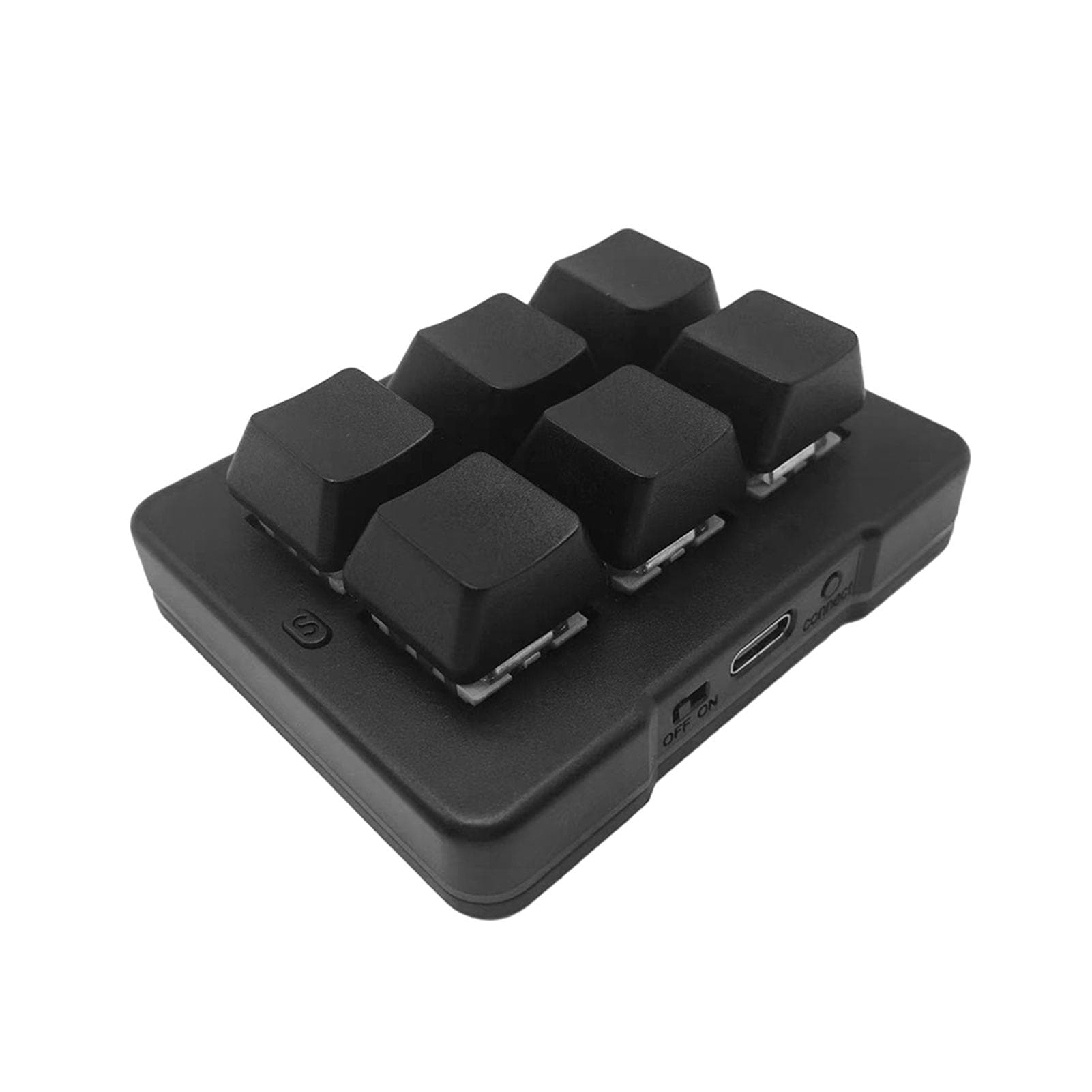 Programmable Keyboard Macro 6Key Keyboard Programmable Trimode 2.4GBTWired Mechanical Keyboard black