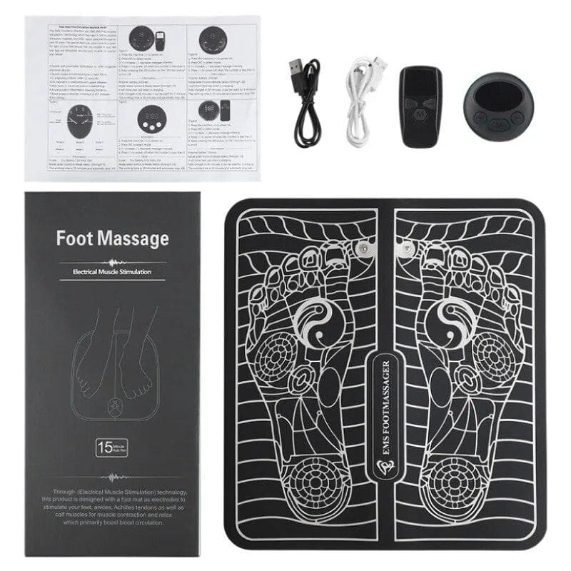 Ems Acupoints Stimulator Massage Foot Mat with Remote Control Improve Blood Circulation Relief Pain Relax Feet Health Care CHINA black