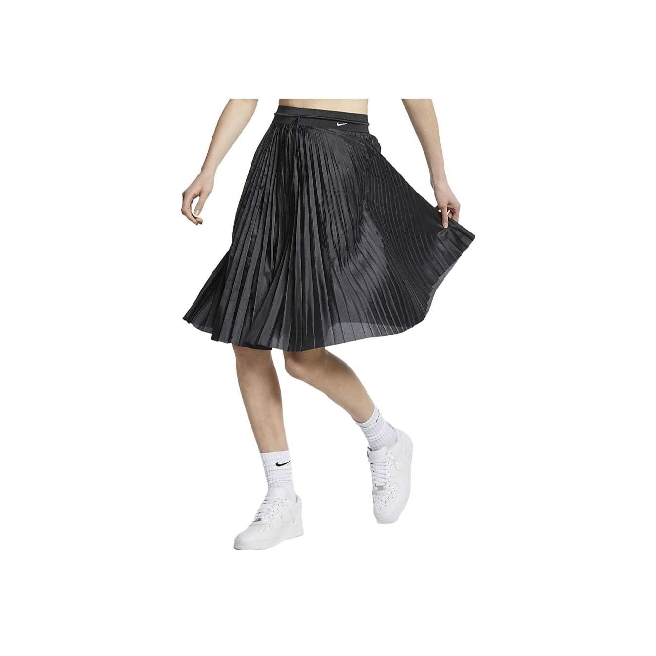 Nike Solid Color Pleated Ruffle Skirt Women skirts Black AV8286-010 XS