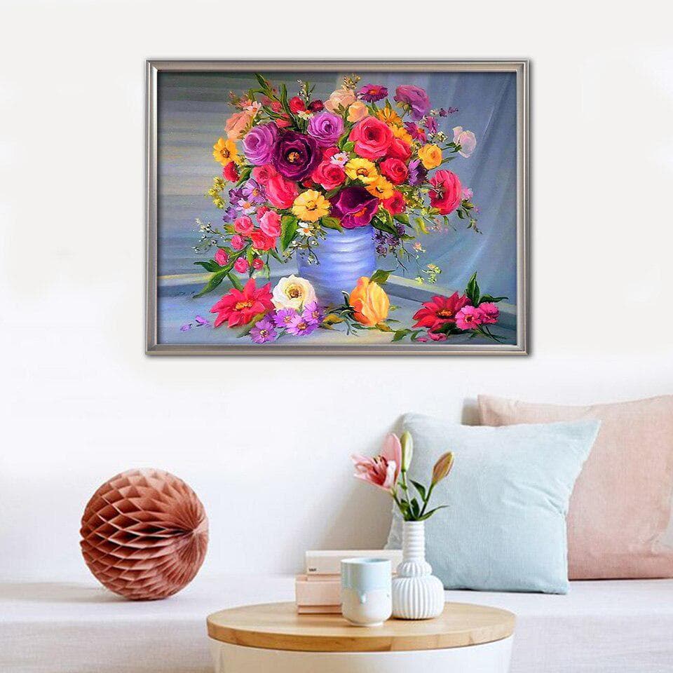 By Numbers Sunflower Canvas Moasic Painting Flowers For Living Room Wall Art 20X30CM