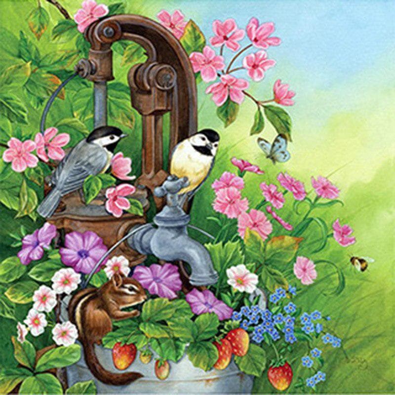 DIY 5D Diamond Mosaic  Bird and Flower  Diamond Painting Cross Stitch Embroidery Home Decoration 30x30CM