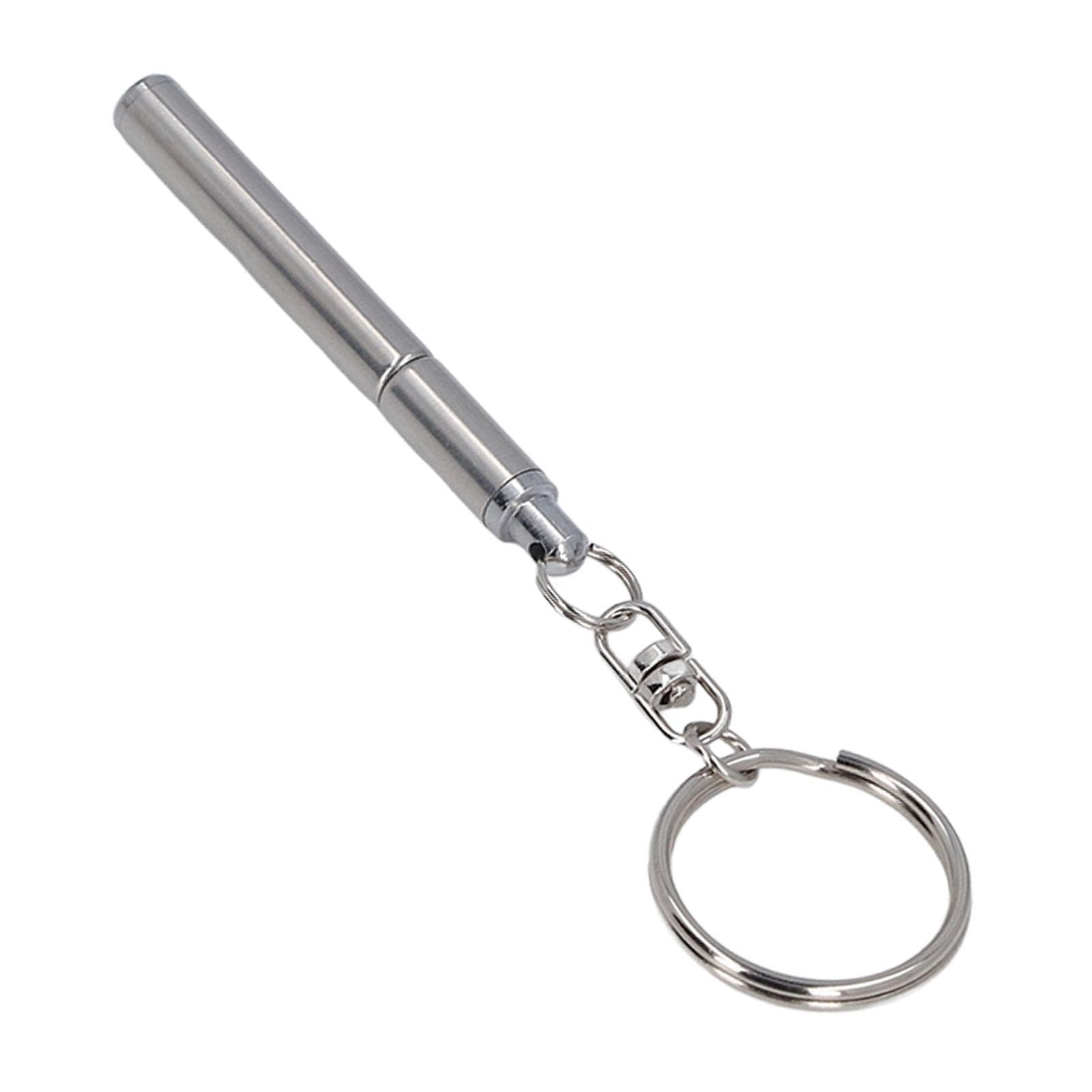 Stainless Steel Retractable Pocket Pen Simple Portable Metal Keychain Key Chain Gift