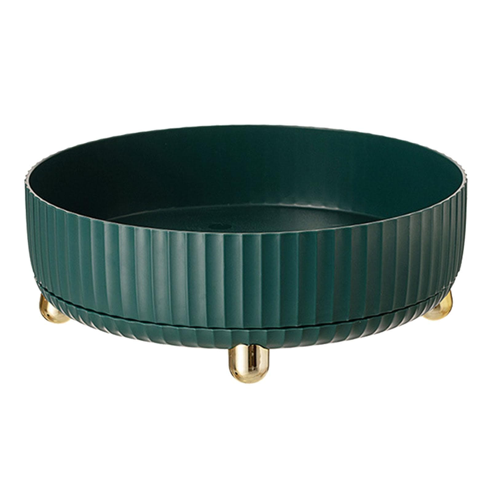 360 Degree Rotating Storage Tray Innovative Light Luxury Spice Organizer Turntable Makeup Organizer dark green