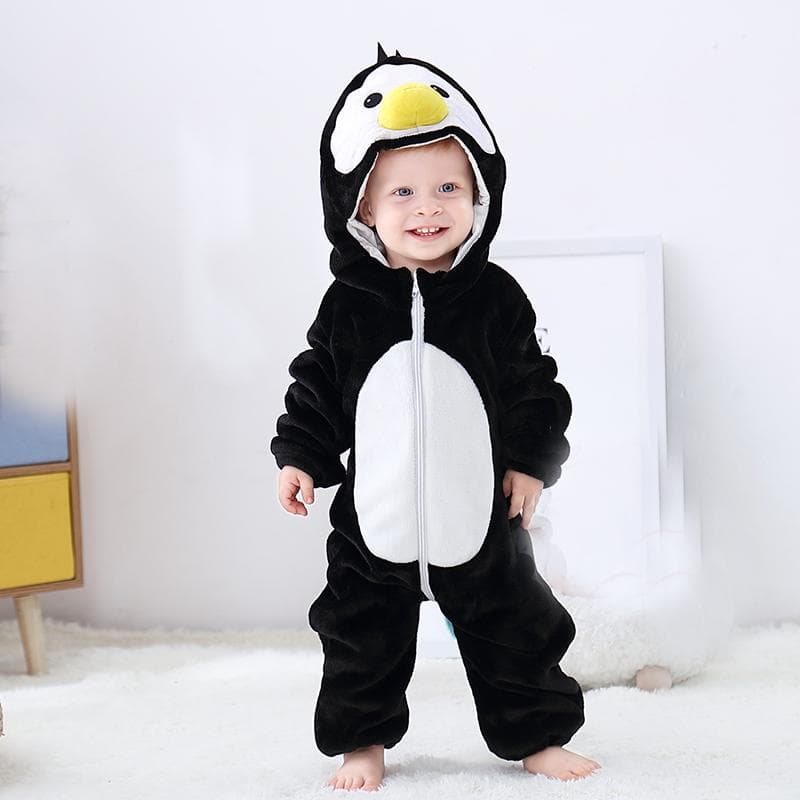 Baby Cartoon Romper Newborn Hooded Infant Clothing Boys Girls Pajamas Animal Onesie Jumpsuit Panda Costumes Flannel Baby Rompers 0-3m