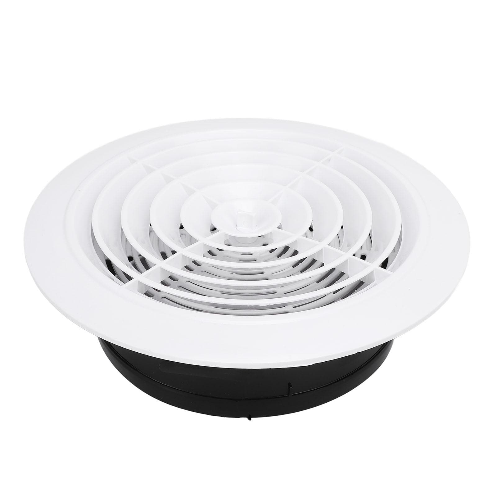 Louver Round Air Vent 200mm White ABS Adjustable Wall Air Vent Cap for Bathroom Office Kitchen