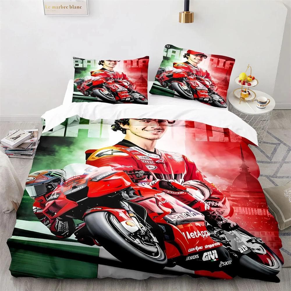 Marquez 93 Bedding Set Pillowcases Twin Full Queen King Bed Linen 3D Print Marc Marquez 93 Duvet Cover Set for Teens Boys Adult 135x200cm 2pcs