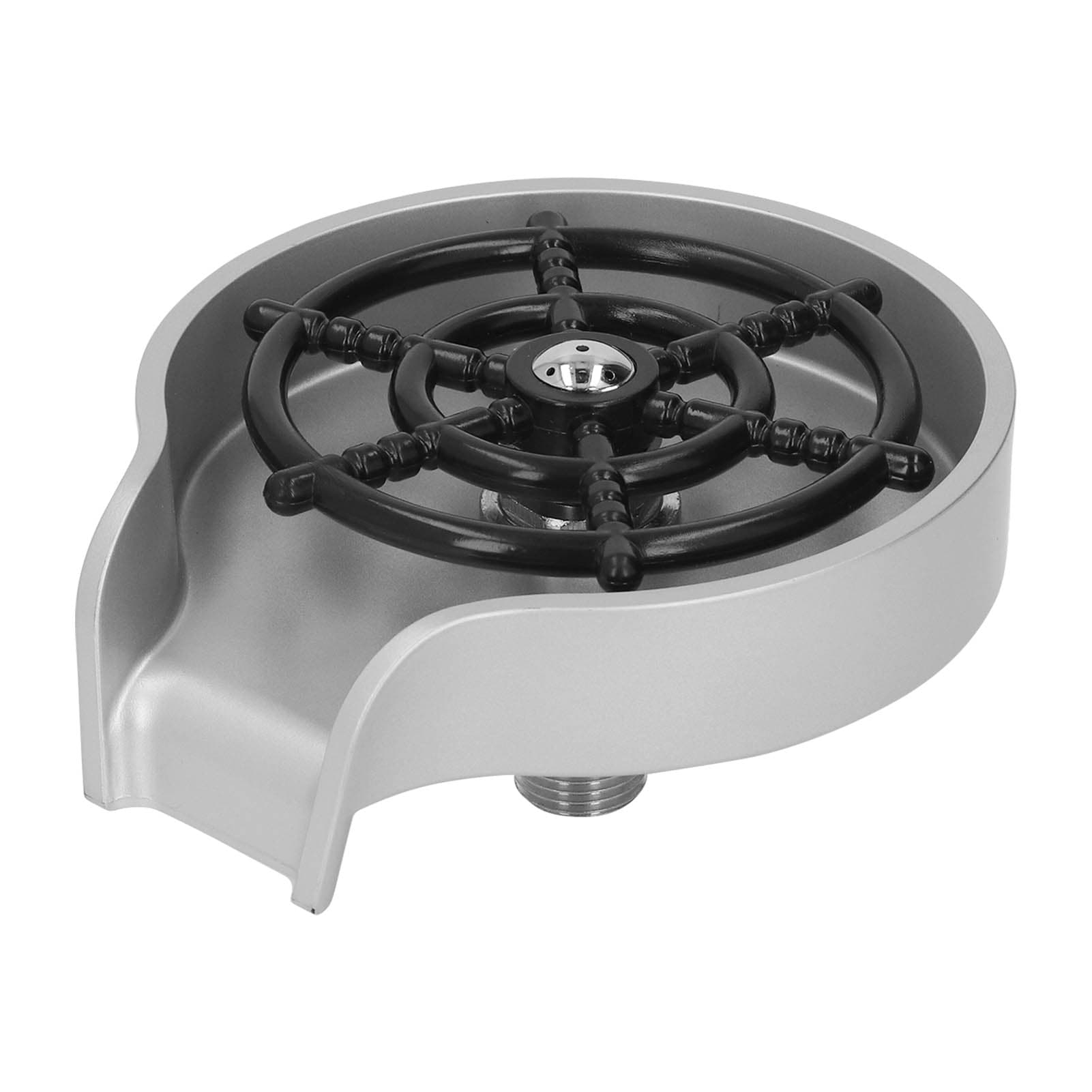 High Pressure Automatic Glass Rinser Bar Sink Cup Washer Kitchen Bottle Cleaner with ABS Base silver