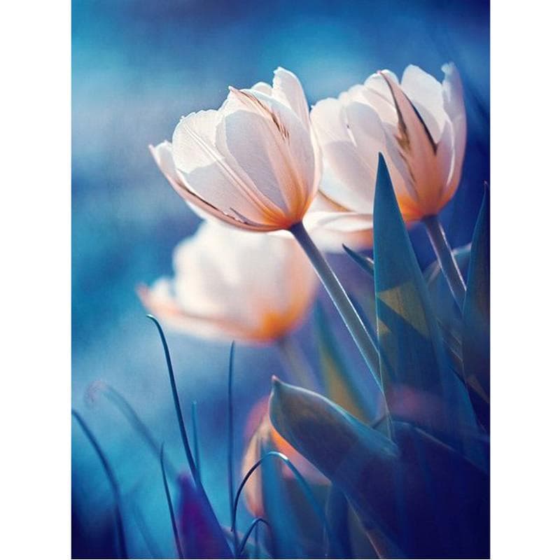 Diamond Painting Embroidery Handicrafts White Flower Diy Diamond Embroider Cross Stitch Mosaic Gift 20X30CM