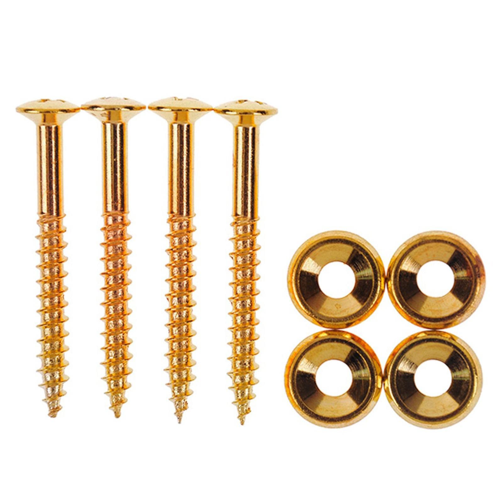 4 PCS Guitar Neck Joint Bushings Set Guitar Neck Mounting Screws Bass Ferrules Bushings with Nuts gold