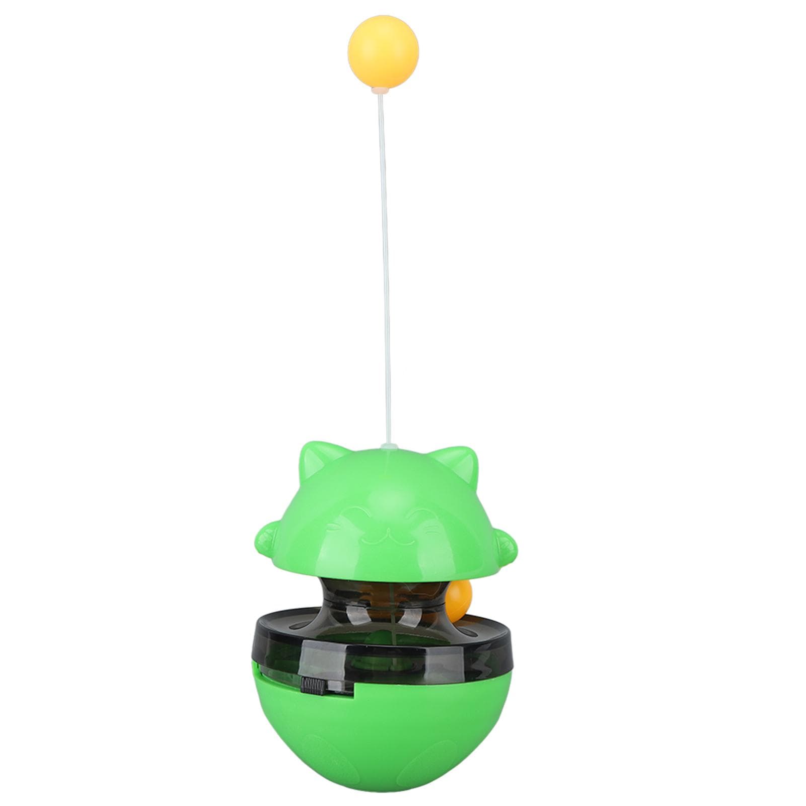 Cat Treat Dispenser Toy Cat Food Dispenser Treat Toys Interactive Ball Kitten Puzzle Feed Toy Pet green