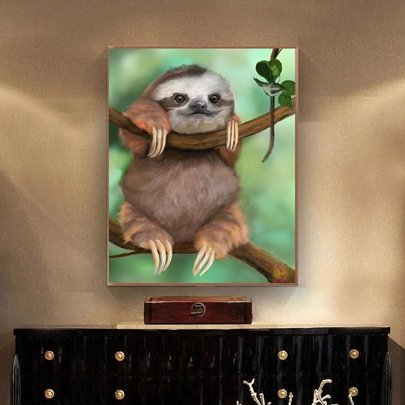 5D DIY Diamond Painting Young Sloth Baby Diamond Embroidery Cross Stitch Mosaic Painting 20X30CM
