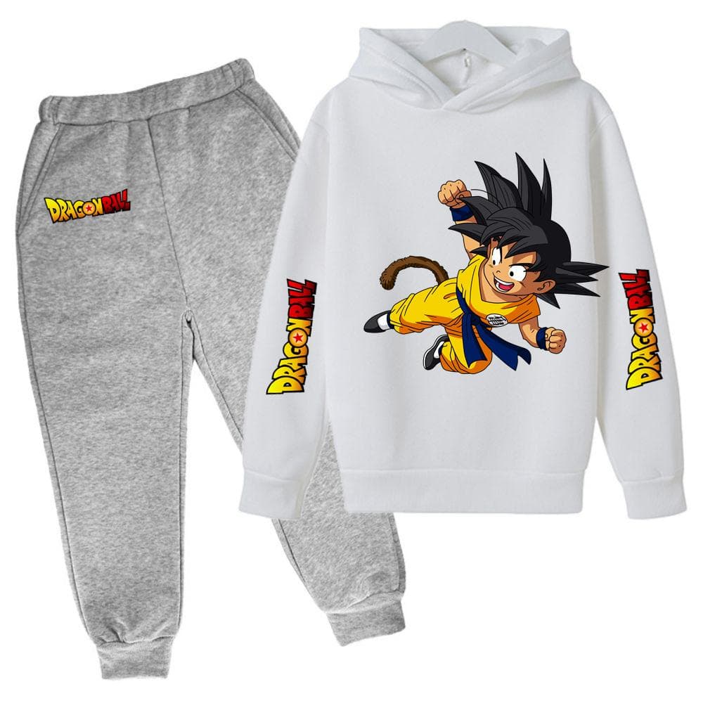 2025 MINISO New Winter Dragon BallHoodies+panrts  Kids Clothes Boys Goku Sets for Children Sizes 100-160 Street Suit Kawaii Fashion Tops Anime 160