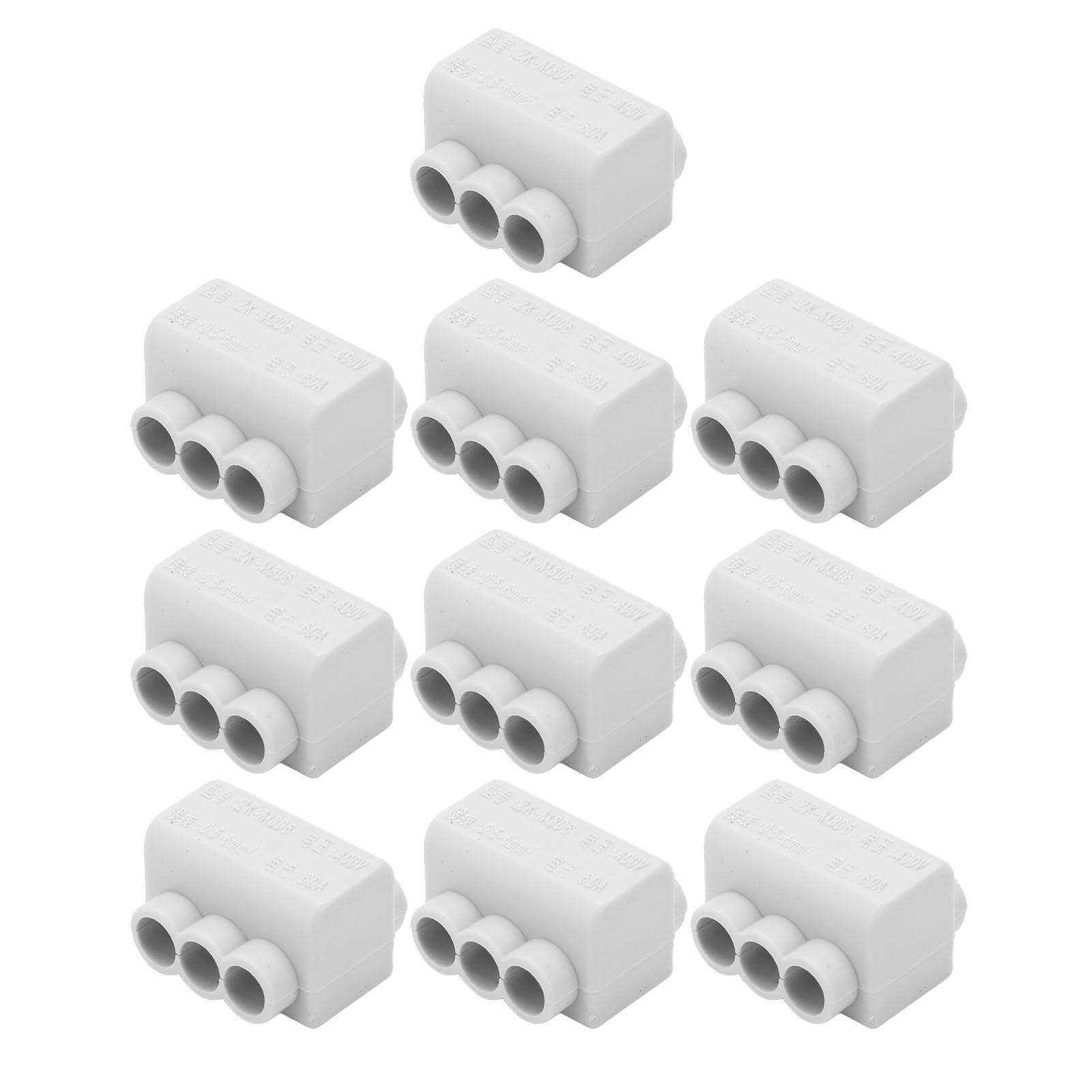 Splitter Wire Connector 1 in 3 Out Brass Conductor Quick Wiring Terminal Block for Ceiling Lamp 60A