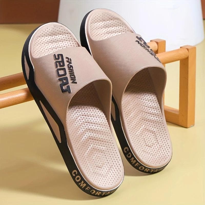 Men's Fashion Slippers Non-slip and Deodorant Summer Beach Sandals 48-49 khaki