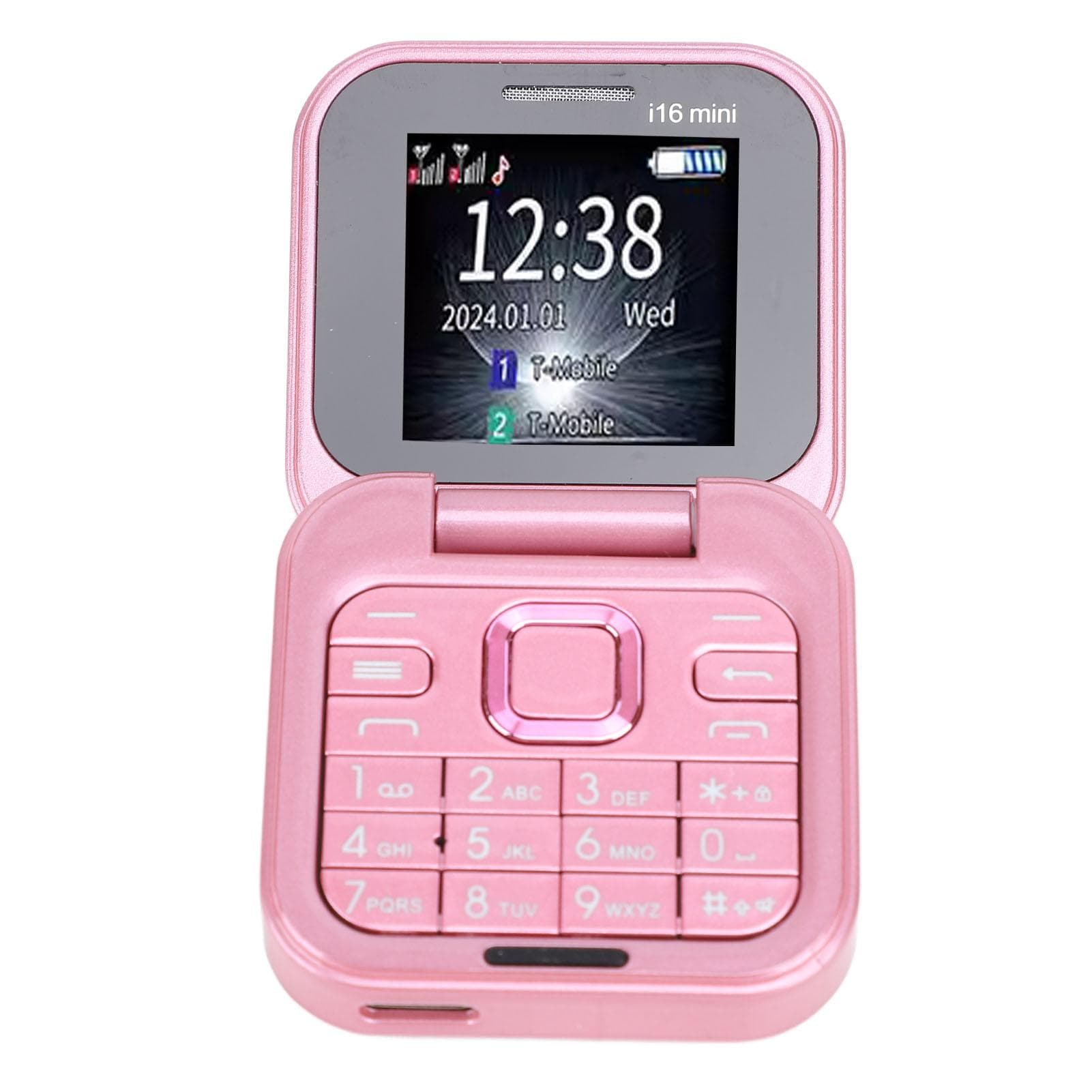 Small Flip Phone Foldable Internal and External Double Screen HD Camera Flip Mobile Cell Phone Pink pink
