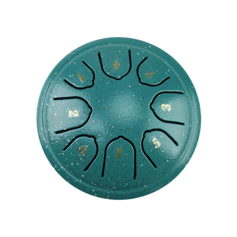 Steel Tongue Drum 4 Inch 8 Notes C Key Percussion Instrument Portable Balmy Drum with Drum Mallets green
