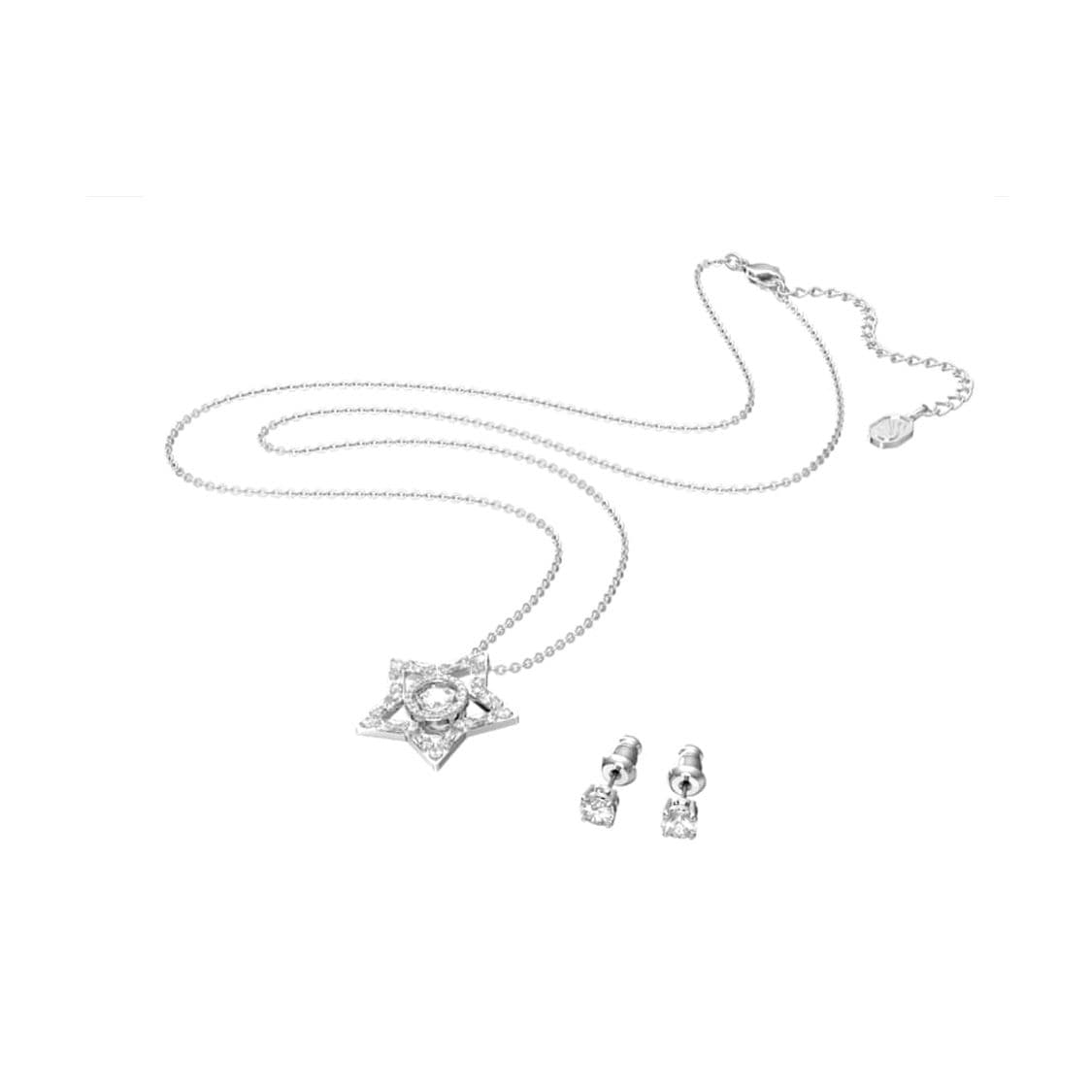 Swarovski Stella Versatile Trendy Rhodium-Plated Imitation Crystal Necklace Women necklace 5622729 Box (Random Color)